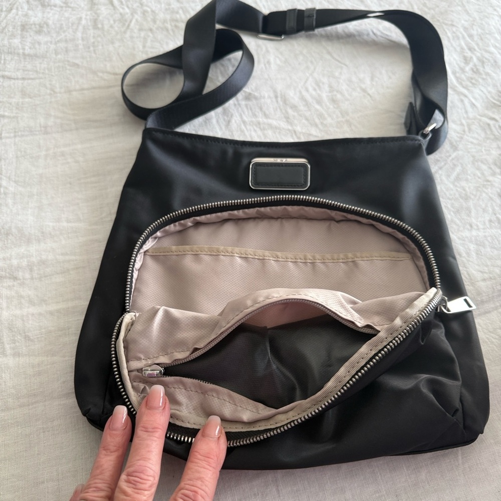 Tumi Black Bag with Silver Details